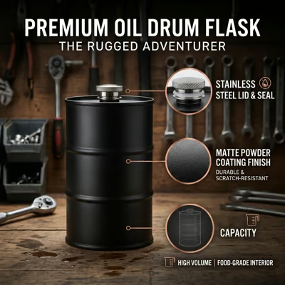 350ml/750ml Oil Drum Anti-rust Leak-proof No Odor Portable Wine Storage🛢Food Grade Camping Whisky Flagon Wine Jug Camping Supplies【liquor is not included】 - Blue / 750ML