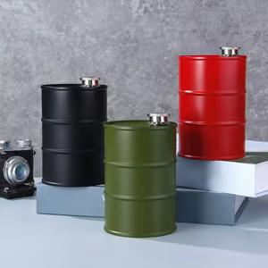 350ml/750ml Oil Drum Anti-rust Leak-proof No Odor Portable Wine Storage🛢Food Grade Camping Whisky Flagon Wine Jug Camping Supplies【liquor is not included】 - Blue / 750ML